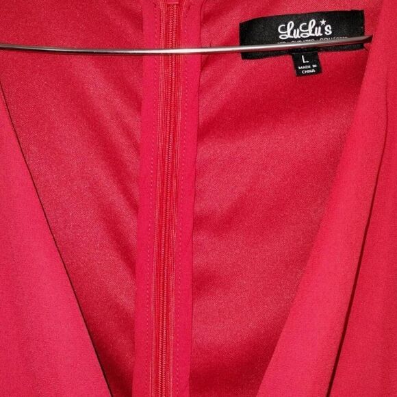 Lulus Womens Dress Sz Large Ecstatic Harmony Red Chiffon Glamourcore Cottagecore - Picture 6 of 12